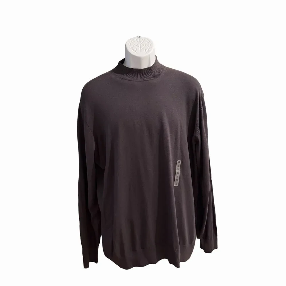 Murano Mens Lot Long Sleeve Crew Neck Sweater Sz XL Dark Gray Blue Cotton Modal